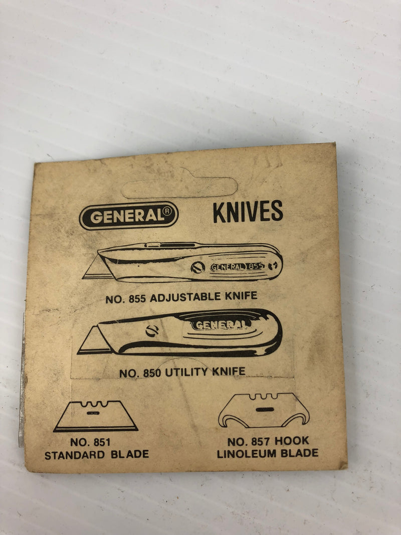 GENERAL UTILITY KNIFE BLADES - 857-5 - Light Tool Supply