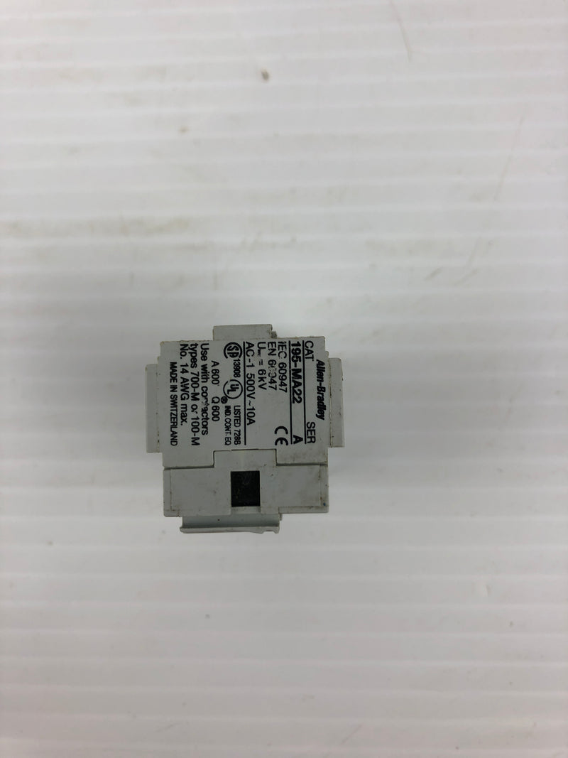 Allen Bradley 195-MA22 Auxiliary Contact Series A