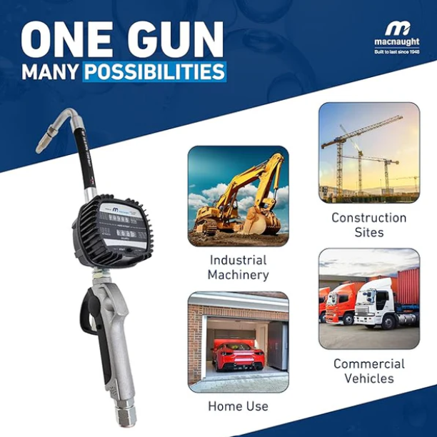 Mechanical Meter Oil Dispensing Gun 1/2" NPT Macnaught HG40P-02