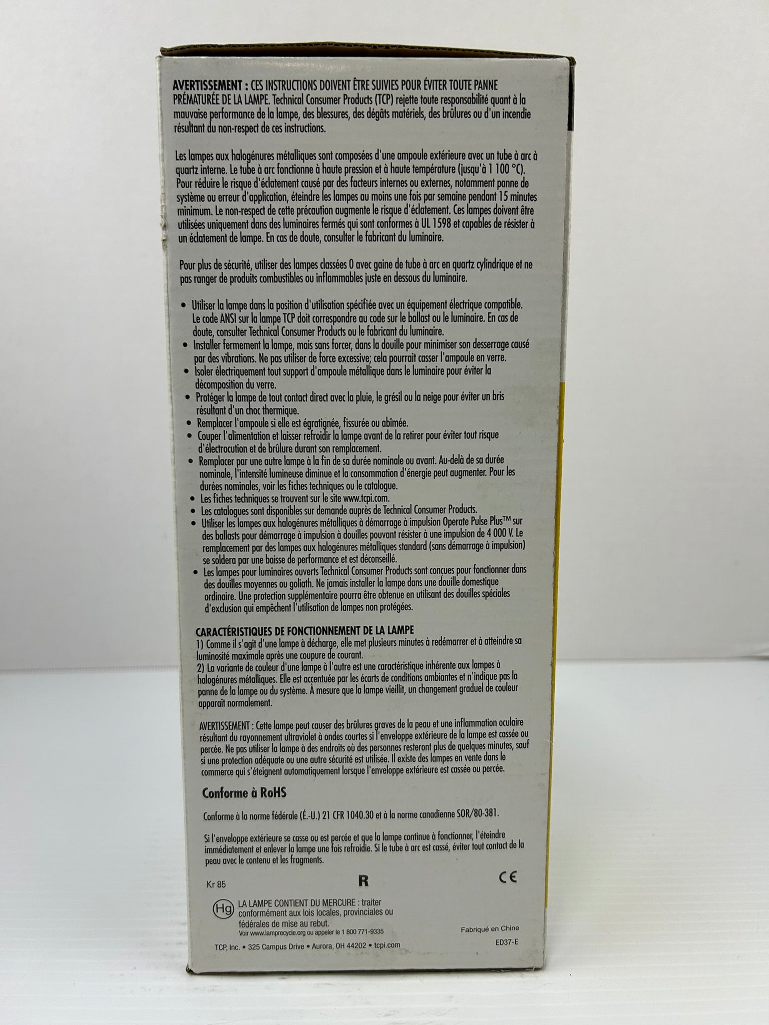 TCP ED37 Probe Start Metal Halide Lightbulb (Lot of 4)