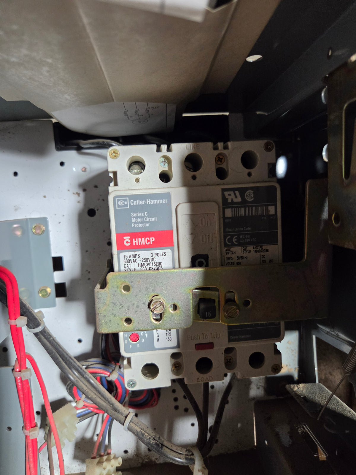 Allen-Bradley MCC Bucket 2113B Size 1 FVNR 15A Breaker 5.0HP 3PH 480V - No Door