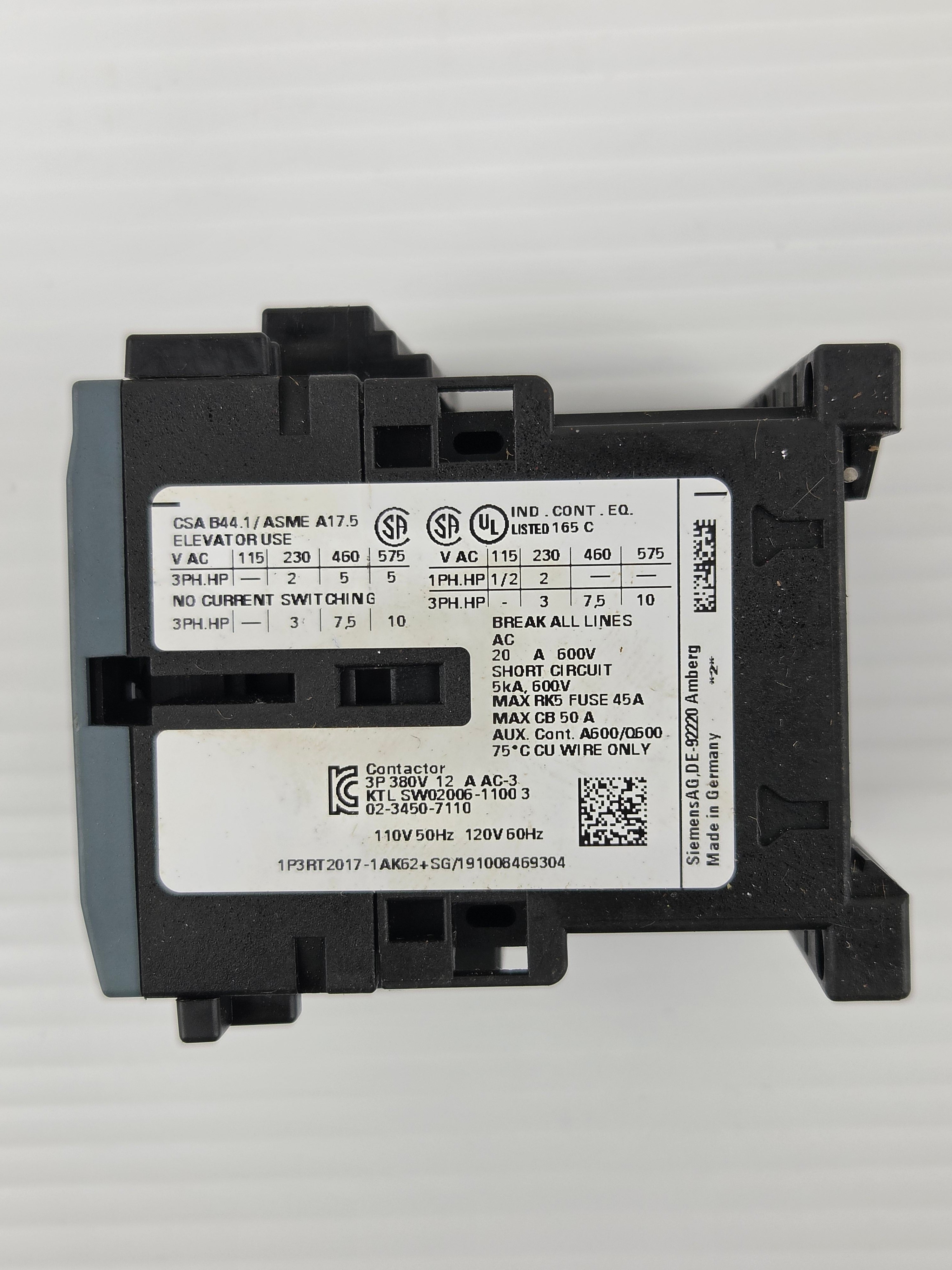 Siemens SIRIUS 3RA2317-8XB30-1AK6 Reversing Contactor 3RT2017-1AK62