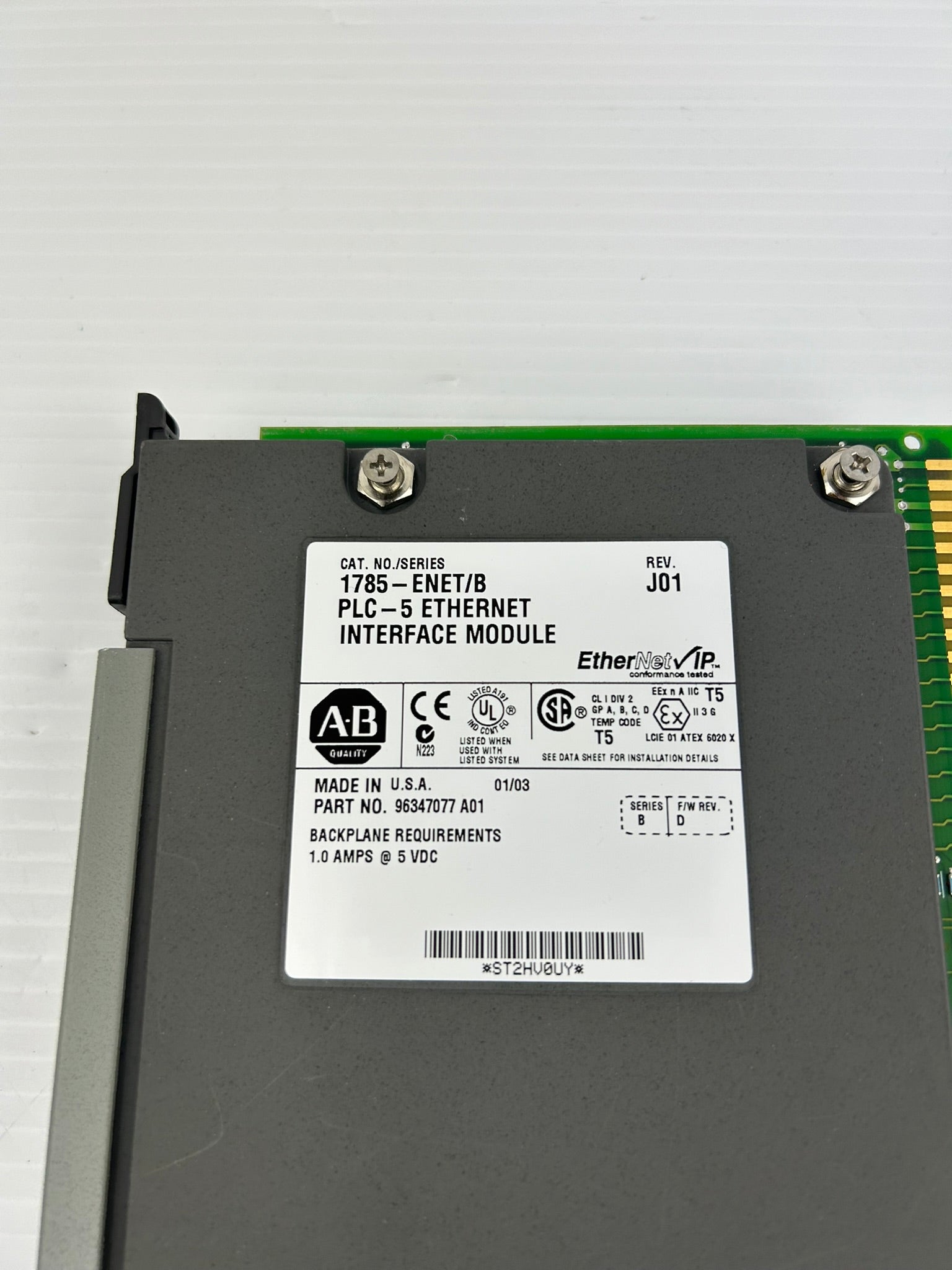 Allen Bradley 1785-ENET PLC-5 Ethernet Interface Module Series B Rev J01