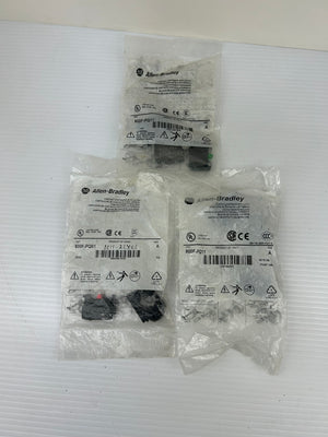 Allen-Bradley 800F-PQ11 & 800F-PQ01 Contact Blocks w/ Plastic Latch - Lot of 3