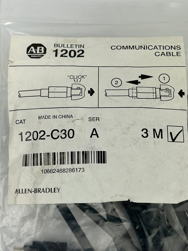 Allen Bradley 1202-C30 Communications Cable Series A Bulletin 1202 3M