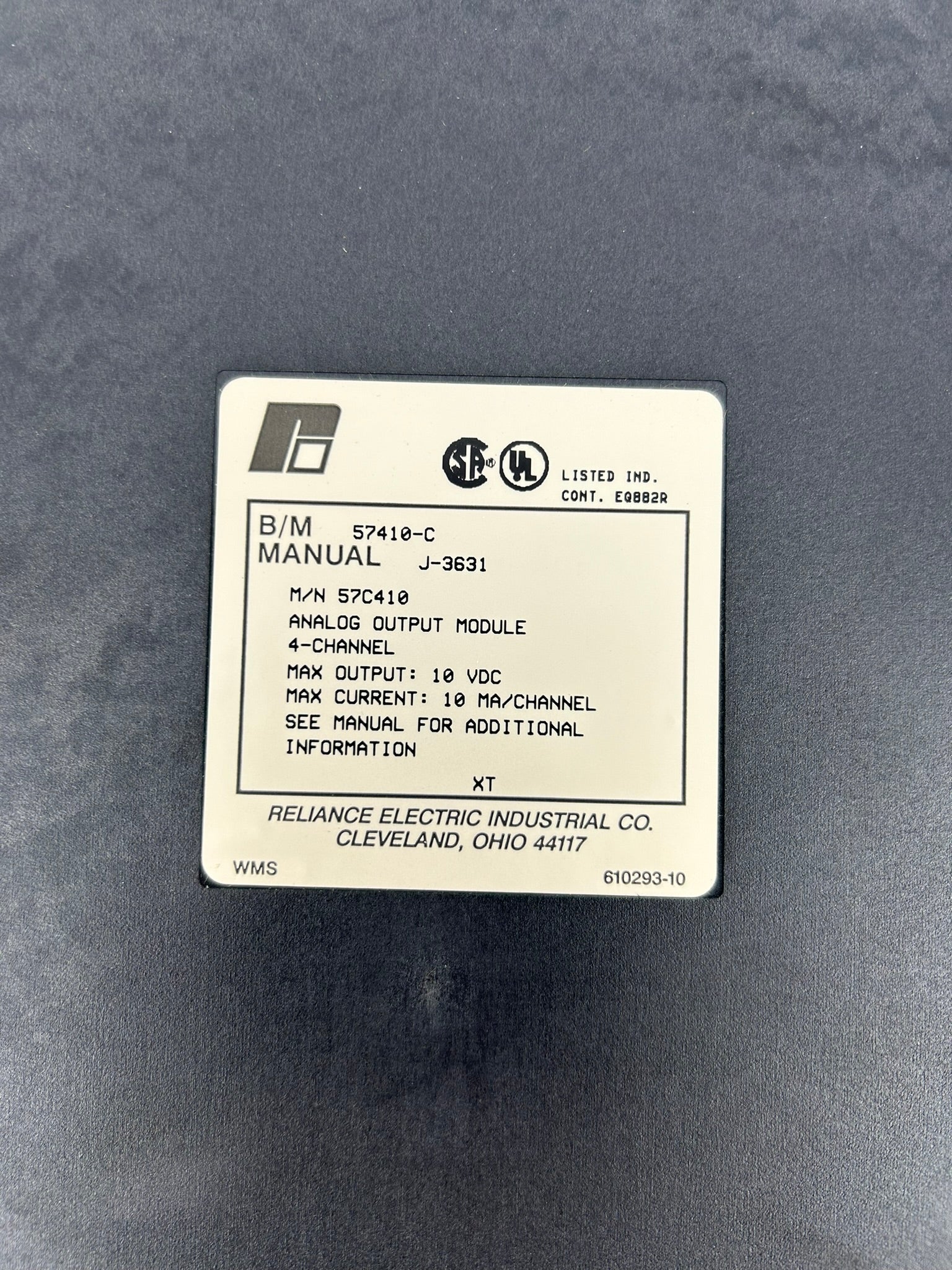Reliance Electric 57C410 Isolated Analog Output Module 57410-C J-3631 10VDC
