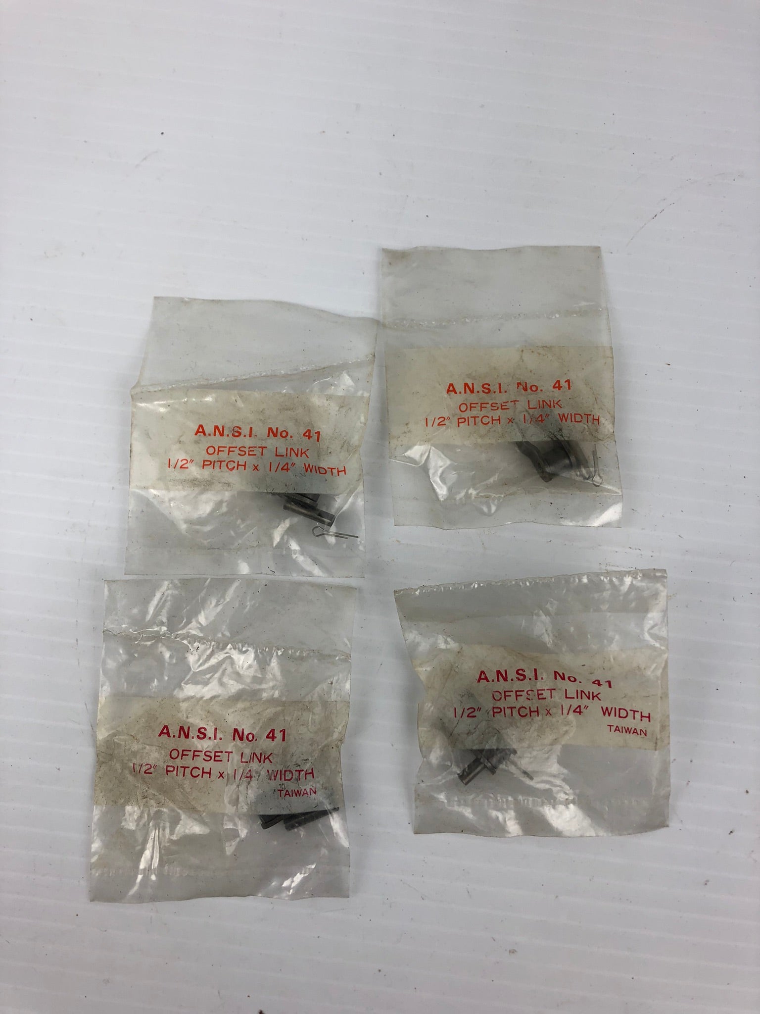 A.N.S.I. 41 Offset Chain Link 1/2" Pitch x 1/4" Width - Lot of 4