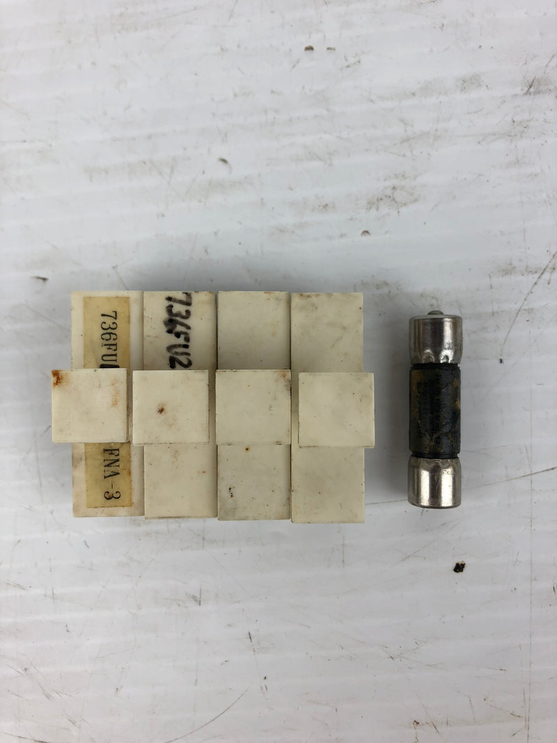 Fusetron Fuses with Plastic Holders 736FU2 FNA-1, FNA-2, FNA-3 - Lot of 5