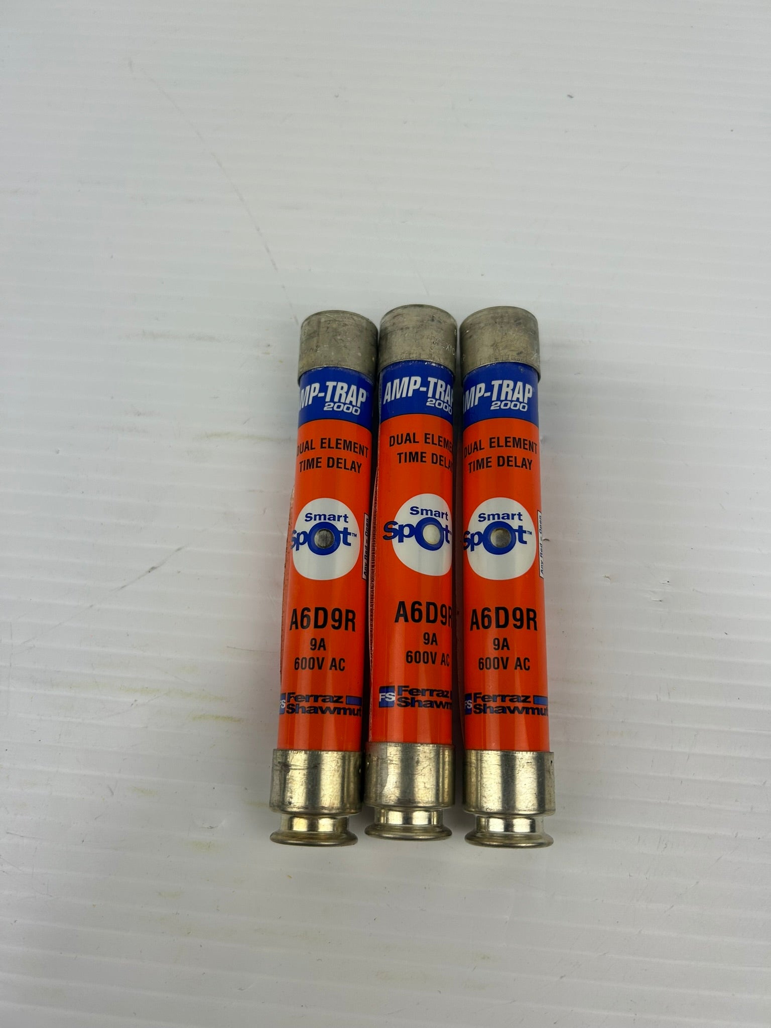 Ferraz Shawmut A6D9R Dual Element Time Delay Fuse 9A 600VAC - Lot of 3