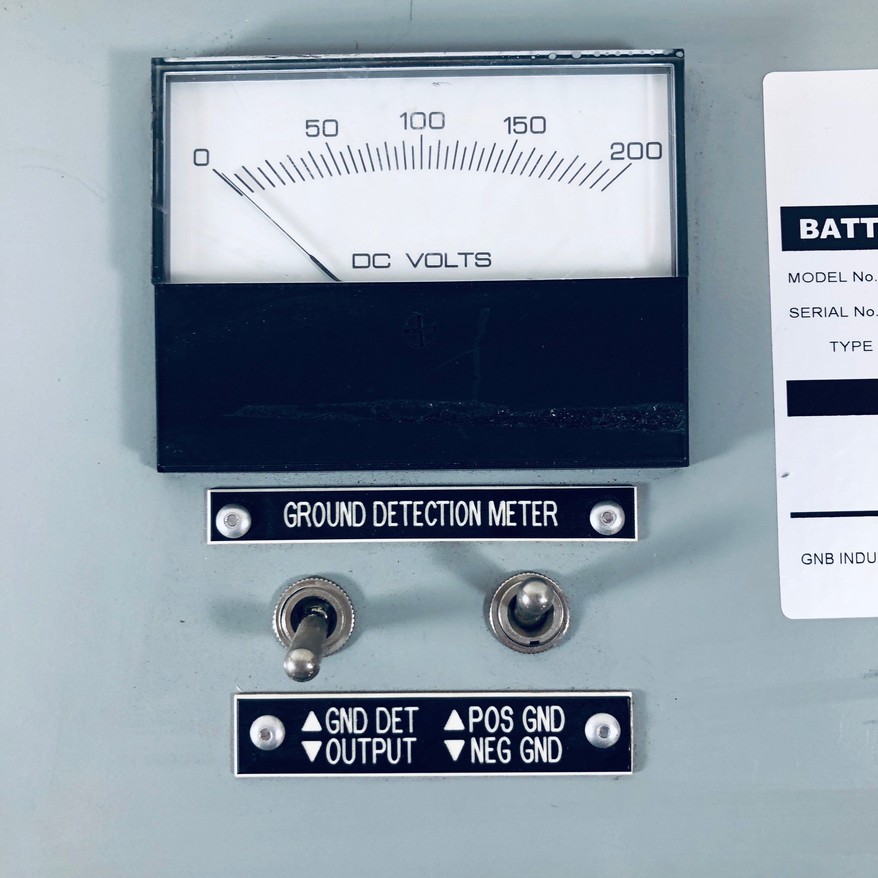 Yokogawa 260320RLRL9JBS DC Volts Meter on GNB Battery Charger Accessory Door