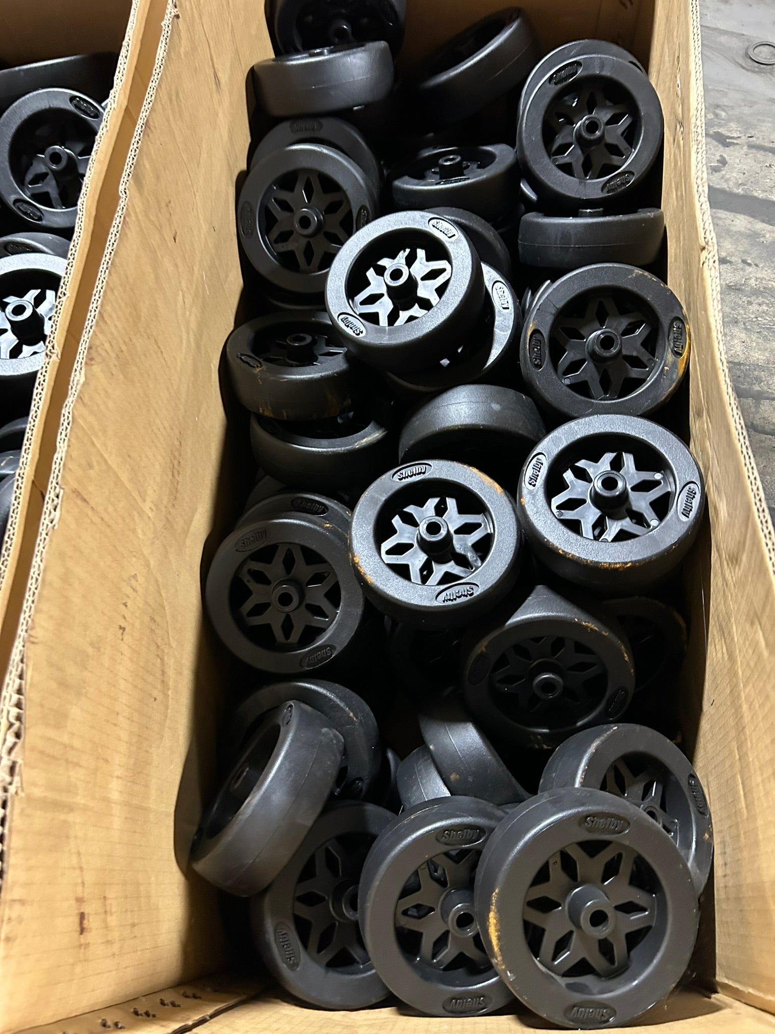 6" Shelby Plastic Diamond Spoke Trailer Dolly Wheels - Lot of 186