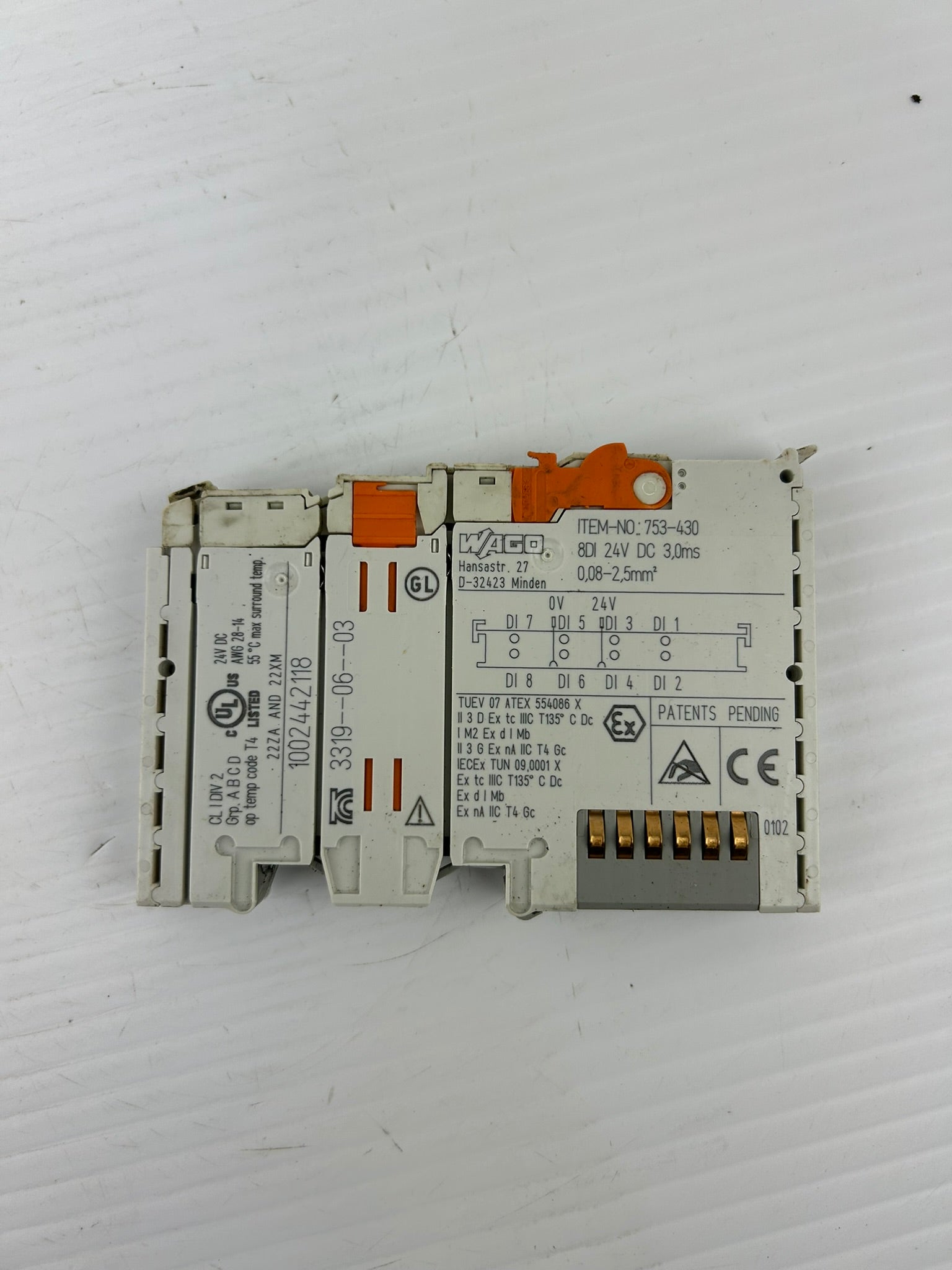 Wago 753-430 Channel Analog Input Module 8DI 24DC 3,0ms - PLC Module