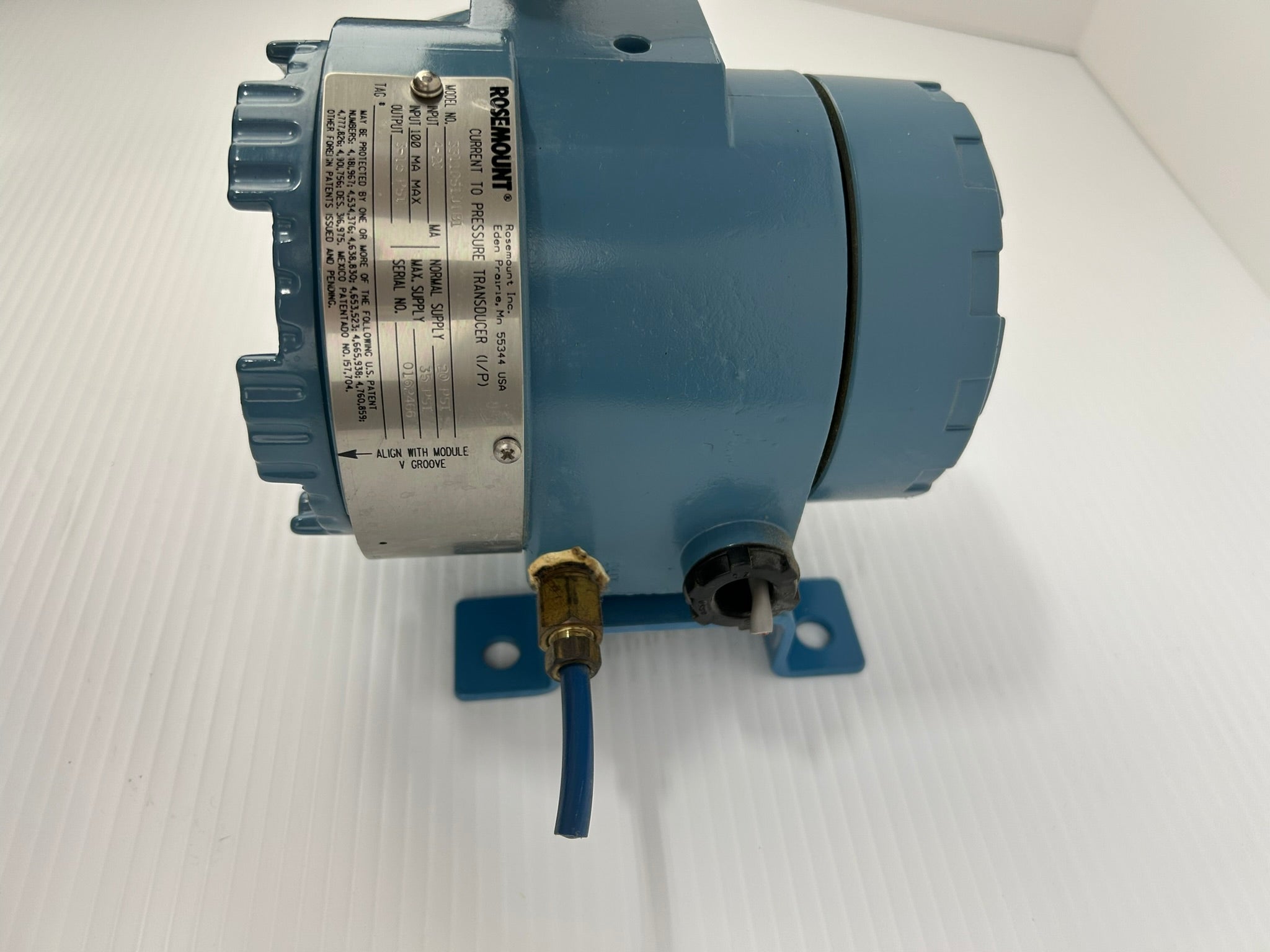 Rosemount 3311DS1J1B1 Pressure Transducer with Pressure Gauge 0-30 PSI