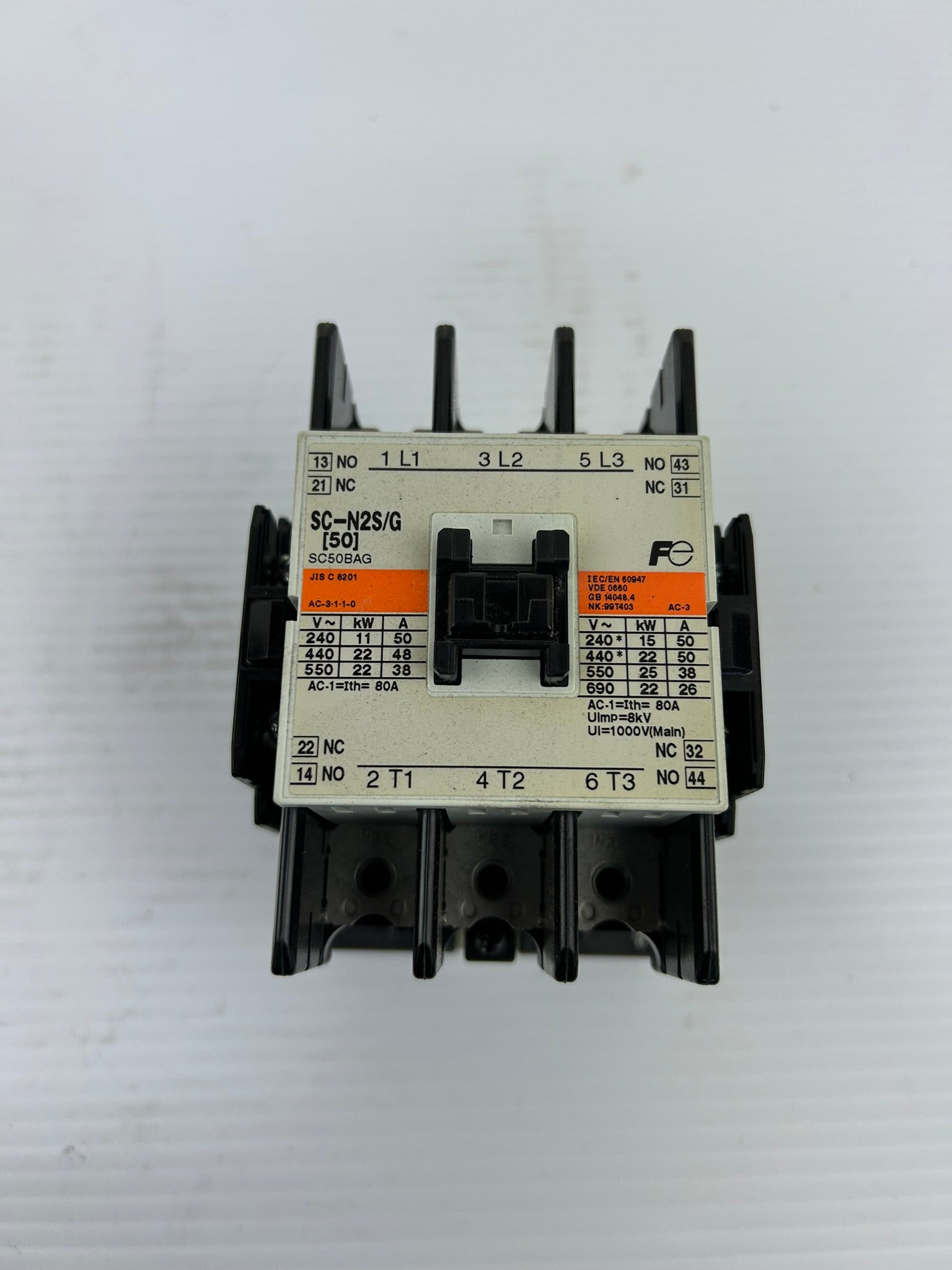 Fuji Electric SC-N2S/G Magnetic Contactor 24VDC Coil 50A 2NO 2NC 3GC2F0M22