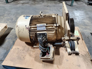 Leeson 150097-60 Motor 50HP 3PH 365T 1180RPM with Belt Drive Clutch Assembly