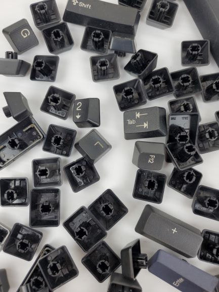 Keyboard Key Caps - Raised Black Key Caps - Full Set of Key Caps - Crafts - Art