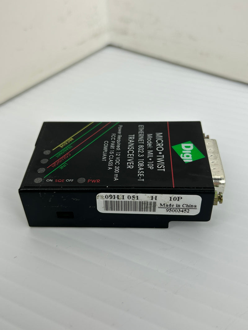 Digi MIL-10P Micro Twist Ethernet Transceiver 802.3 10BASE-T Class A Rev H 12VDC