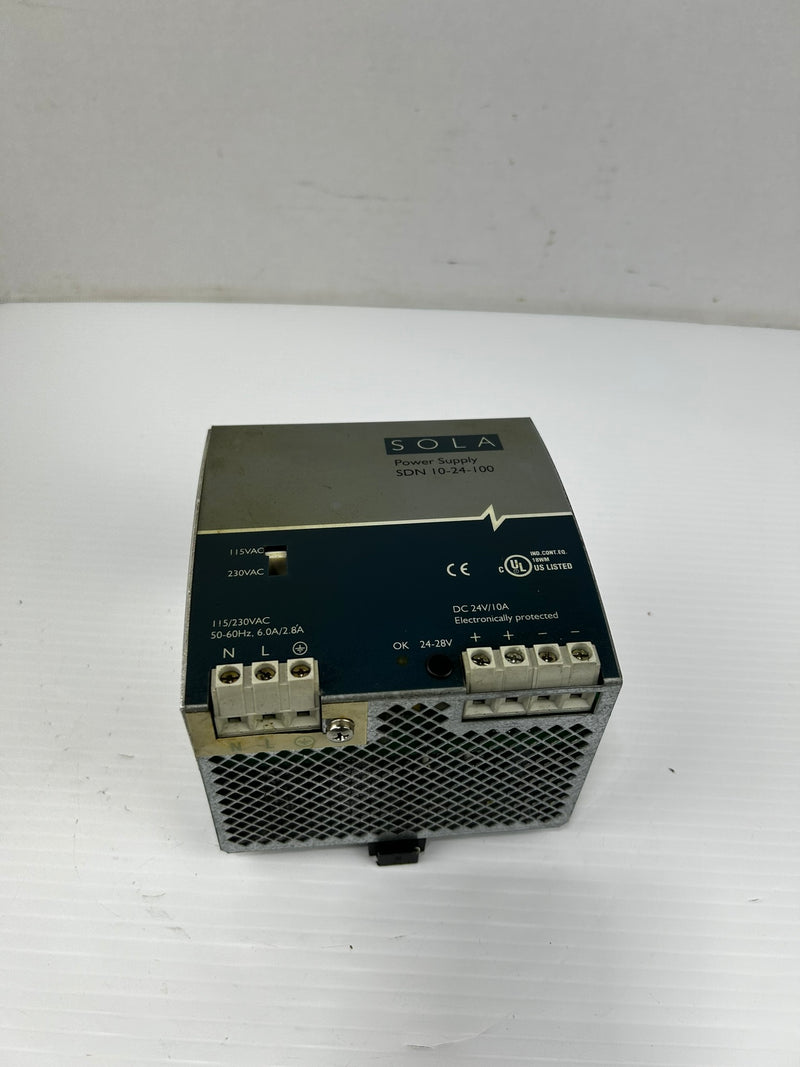 Sola SDN 10-24-100 Power Supply 115/230VAC 24VDC