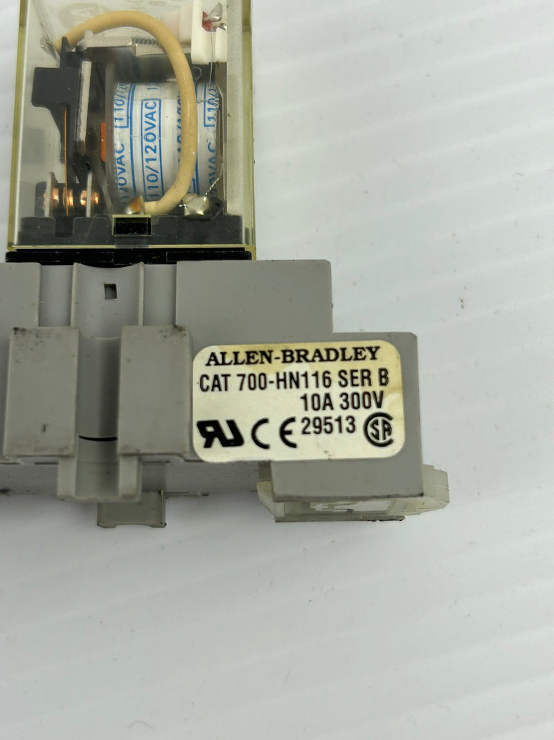 Allen-Bradley 700-HF32A1-4 Relay Series B with 700-HN116 Base - Lot of 3