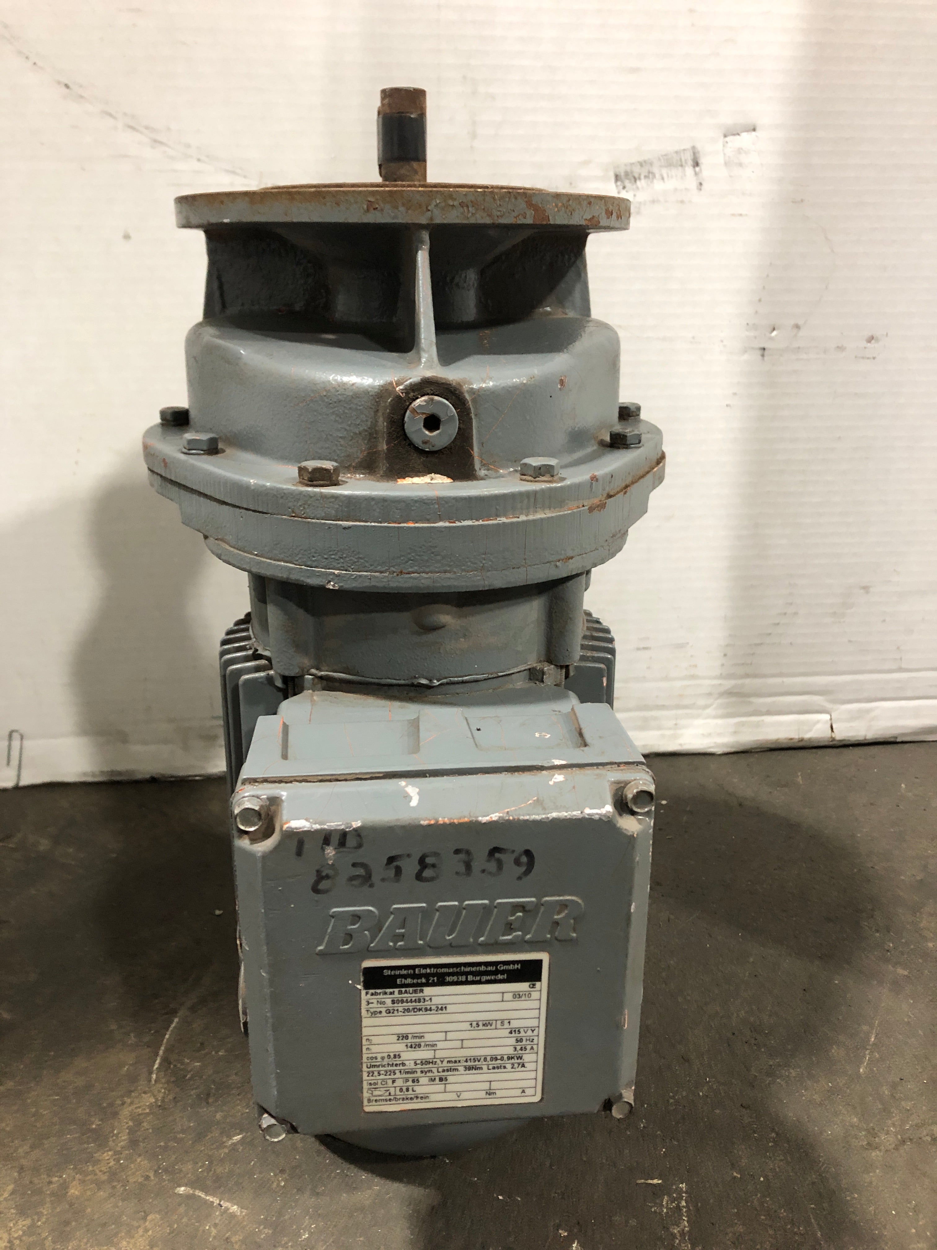Bauer S0944483-1 Gearmotor G21-20/DK94-241 415V 3,45A 50Hz 1,5kW