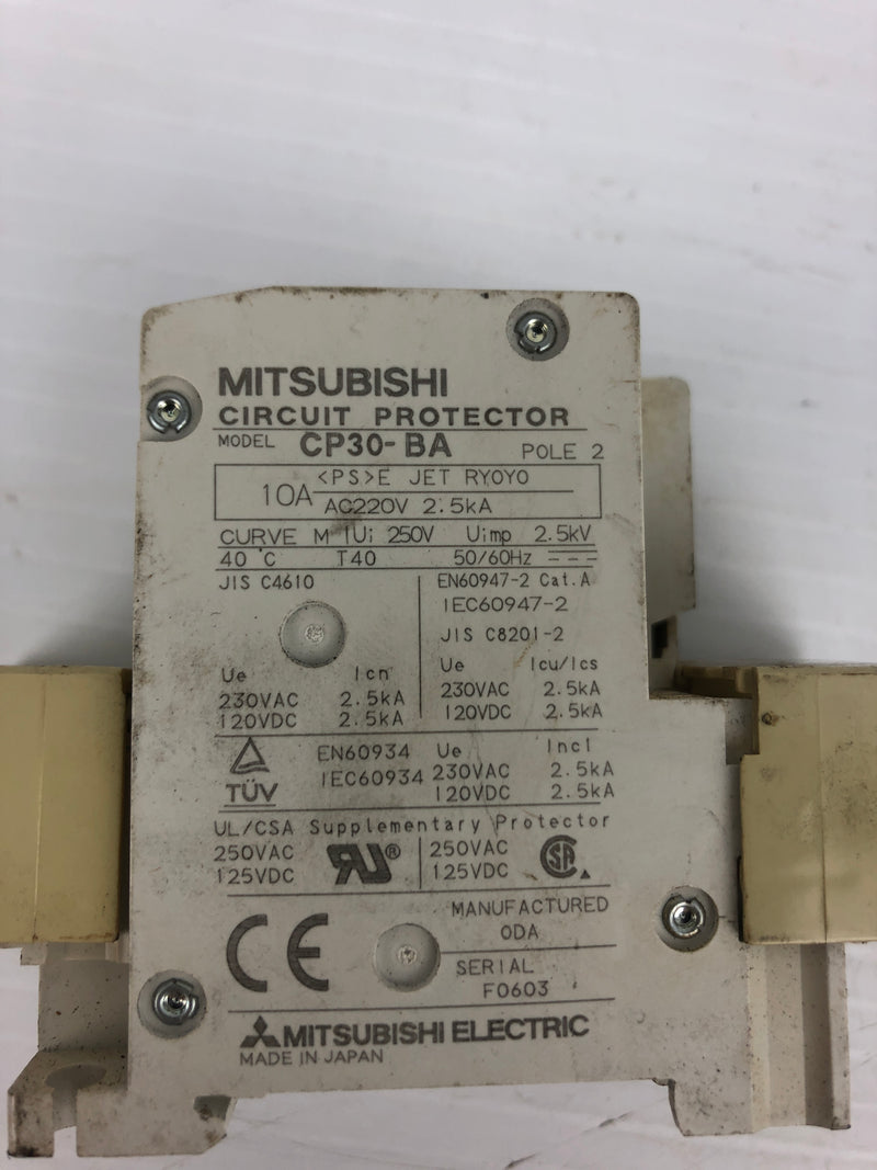 Mitsubishi CP30-BA Circuit Breaker Protector 250V 10A 2P 50/60Hz