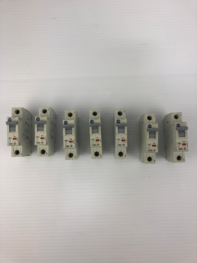 Allen-Bradley 1492-SP1C010 C1 Circuit Breaker Ser. C 240/415VAC 1A 1P - Lot of 7