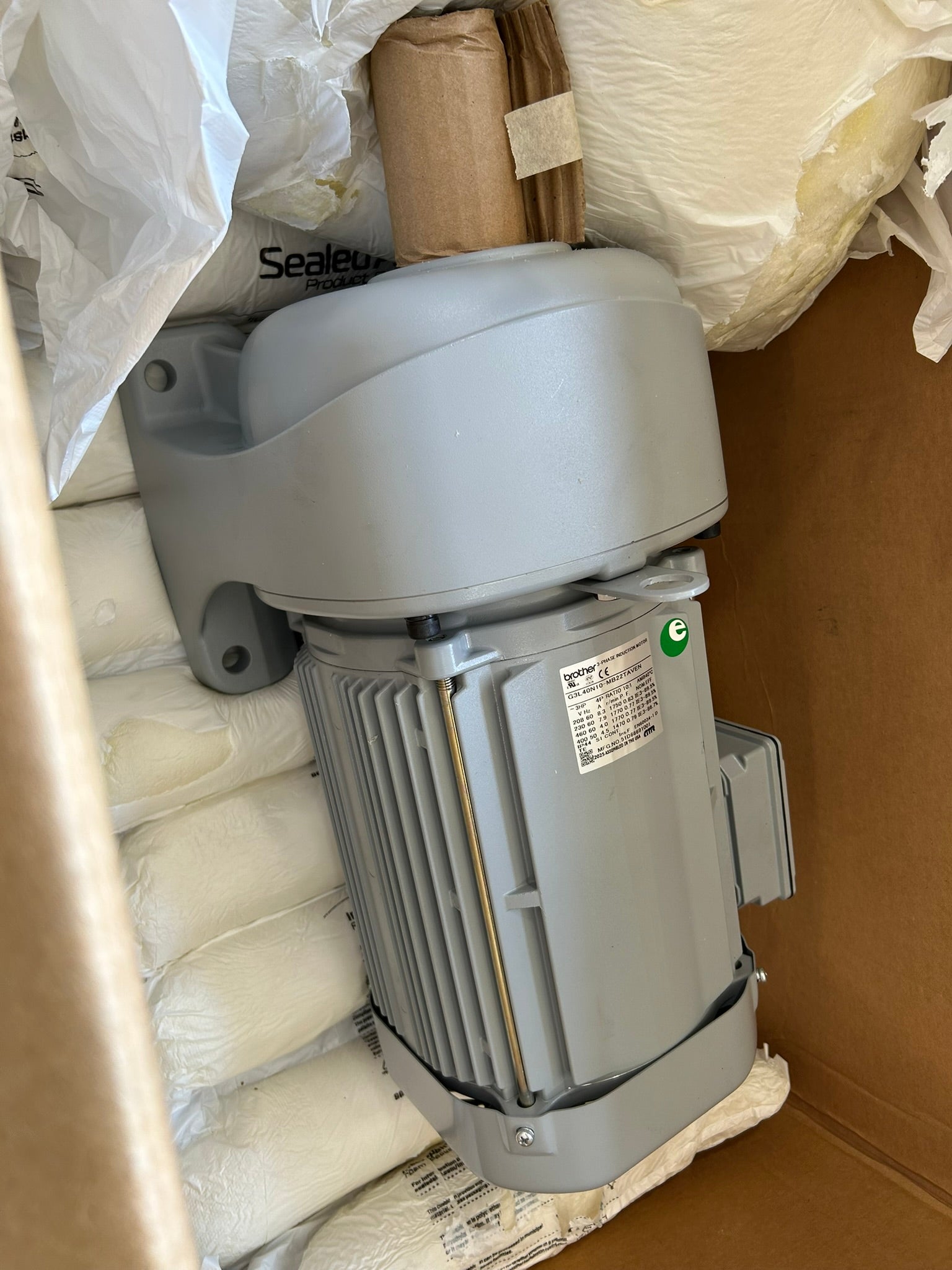 Brother G3L40N10-MB22TAVEN 3HP 3PH Gearmotor 10:1 Ratio 460V 1770 RPM 4P IE3