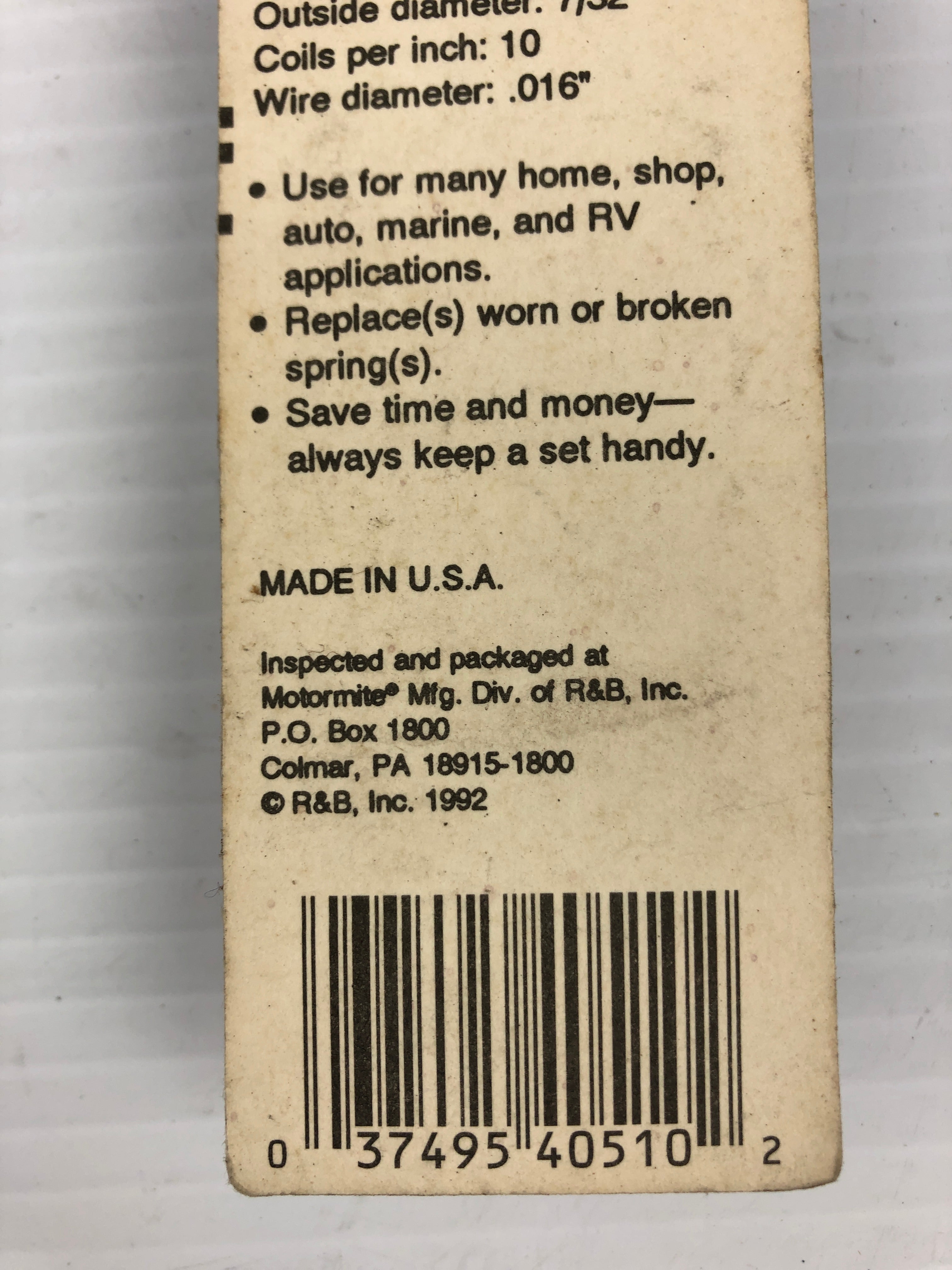 Spring-Tite 40510 Compression Spring 1-3/4" x 7/32" x .016