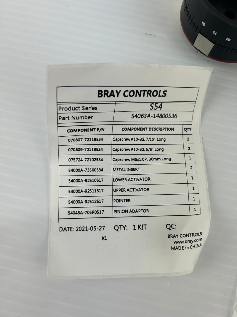 Bray 54063A-14800536 Controls Activator S54