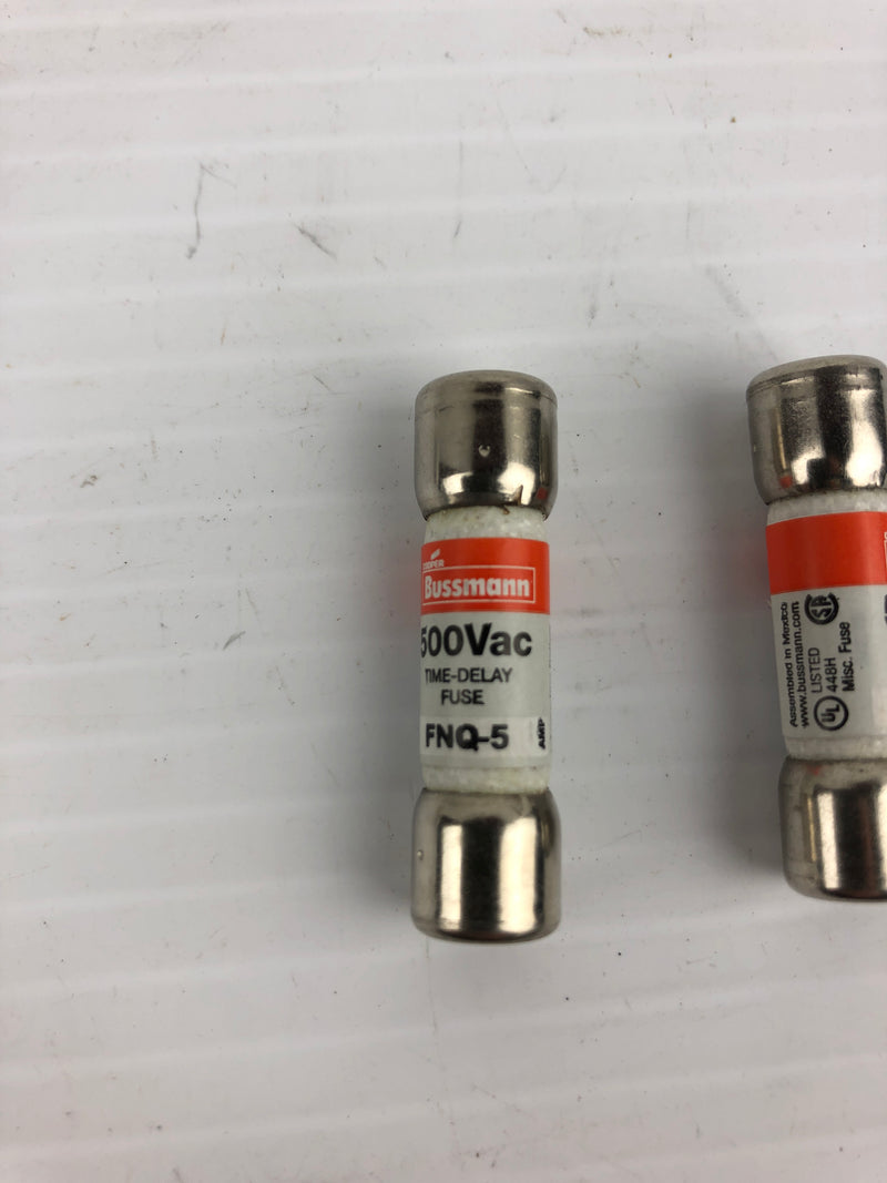 Bussmann FNQ-5 Time Delay Fuse - Lot of 2