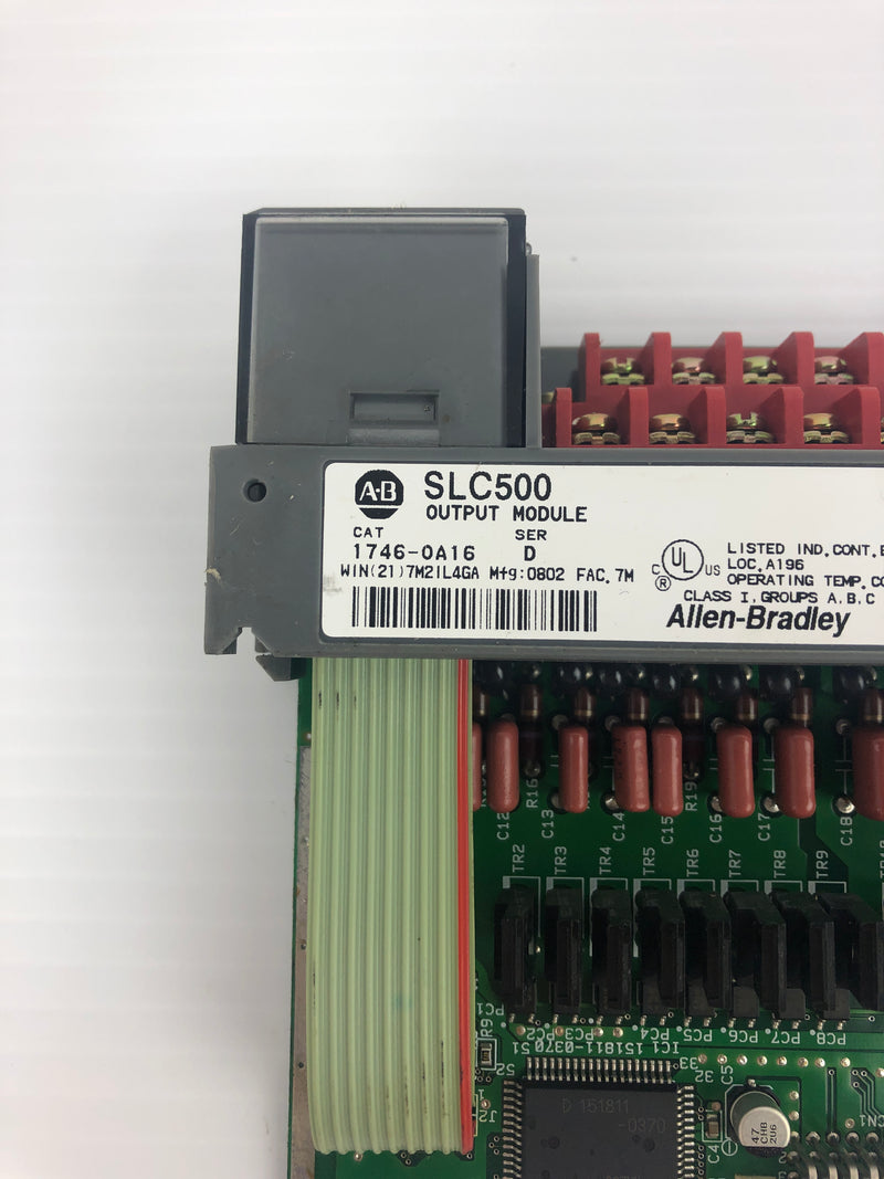 Allen-Bradley 1746-0A16 Output Module SLC 500 TRIAC Ser. D 85-265VAC .5A 50/60Hz