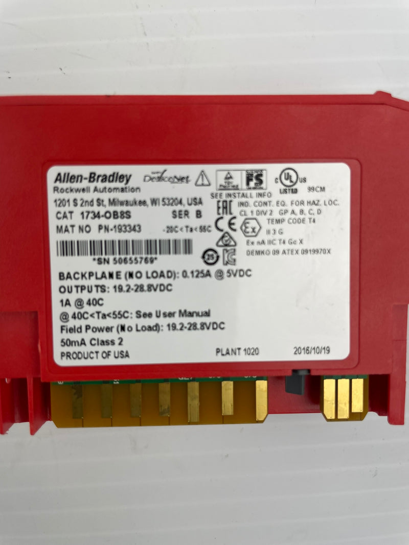 Allen-Bradley 1734-OB8S Series B 8 Point Safety Output Module