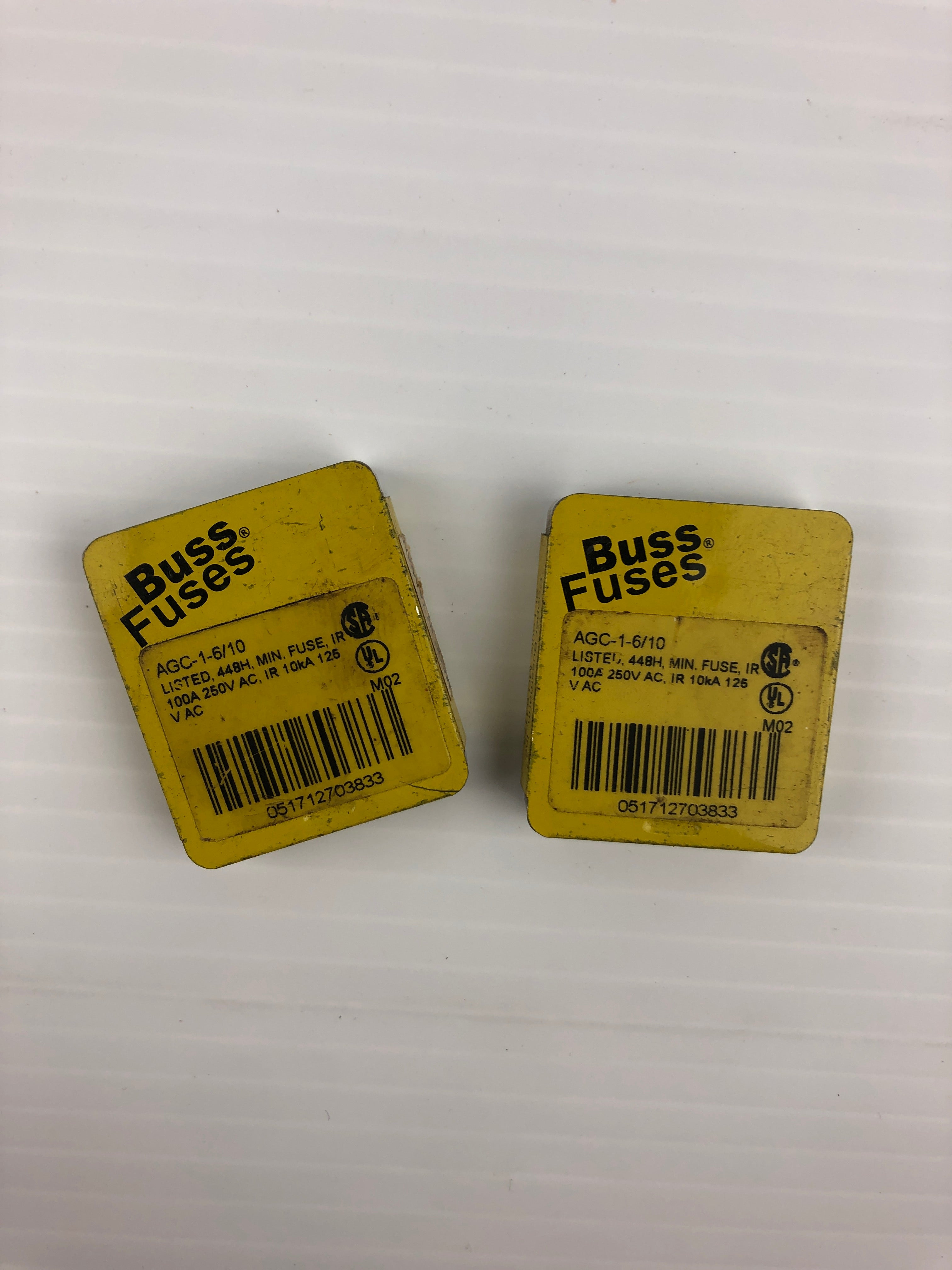 Buss Fuses AGC-1-6/10 Mini Fuse - Lot of 8
