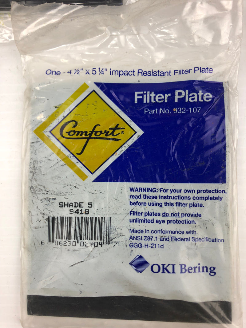 Comfort 932-107 Filter Plate 4-1/2" x 5-1/4" Shade 5 - Lot of 13