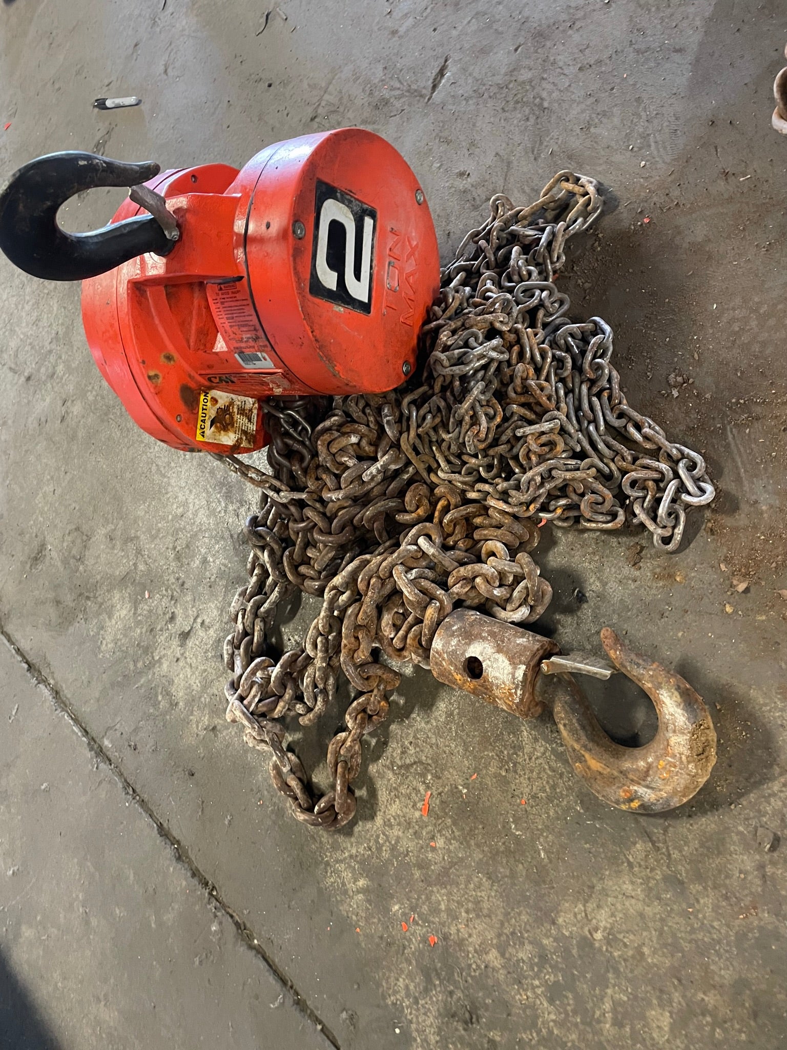 CM Cyclone 2 Ton Manual Chain Fall Hoist with Load Limiter S5831TB
