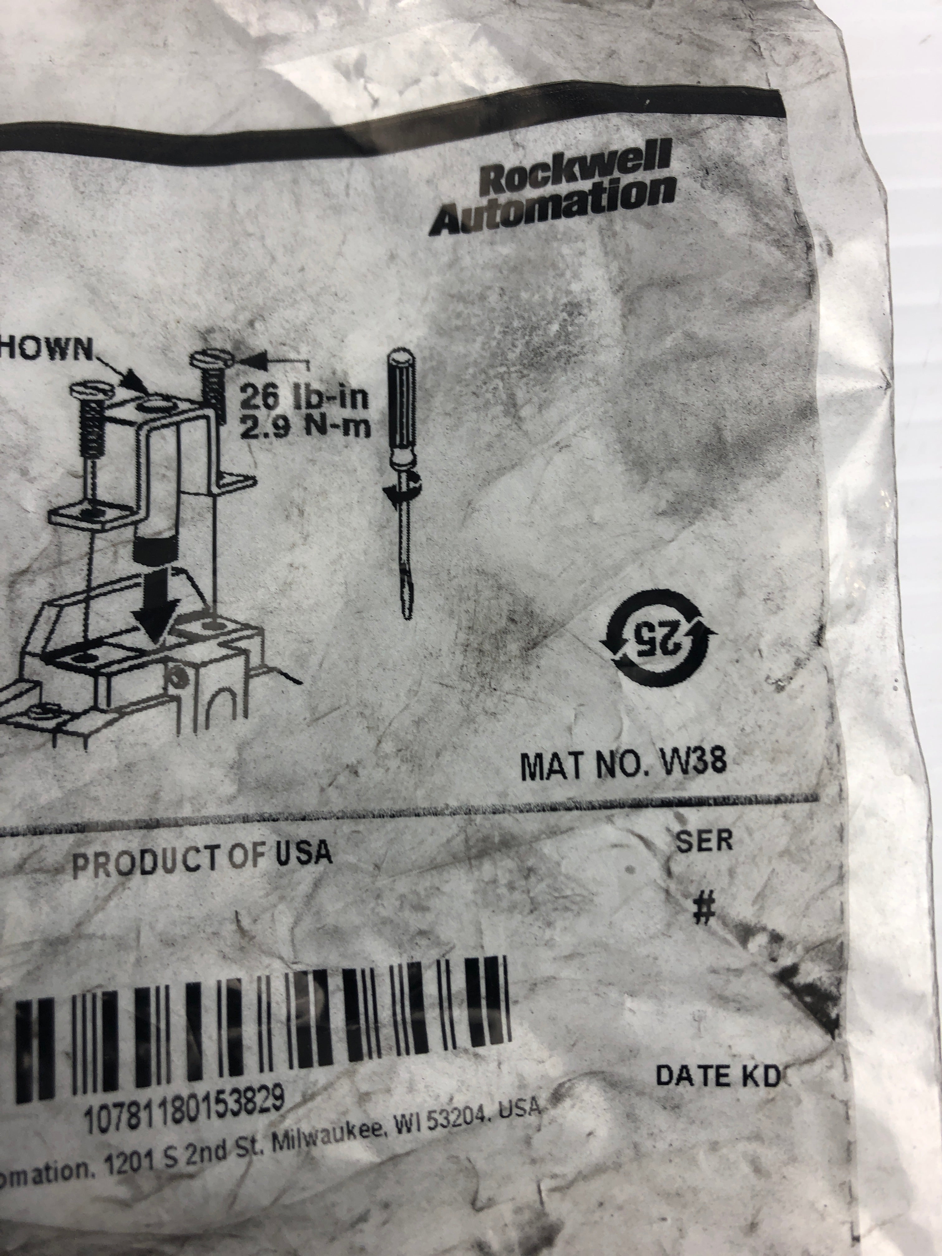Allen Bradley W38 Overload Heater Element