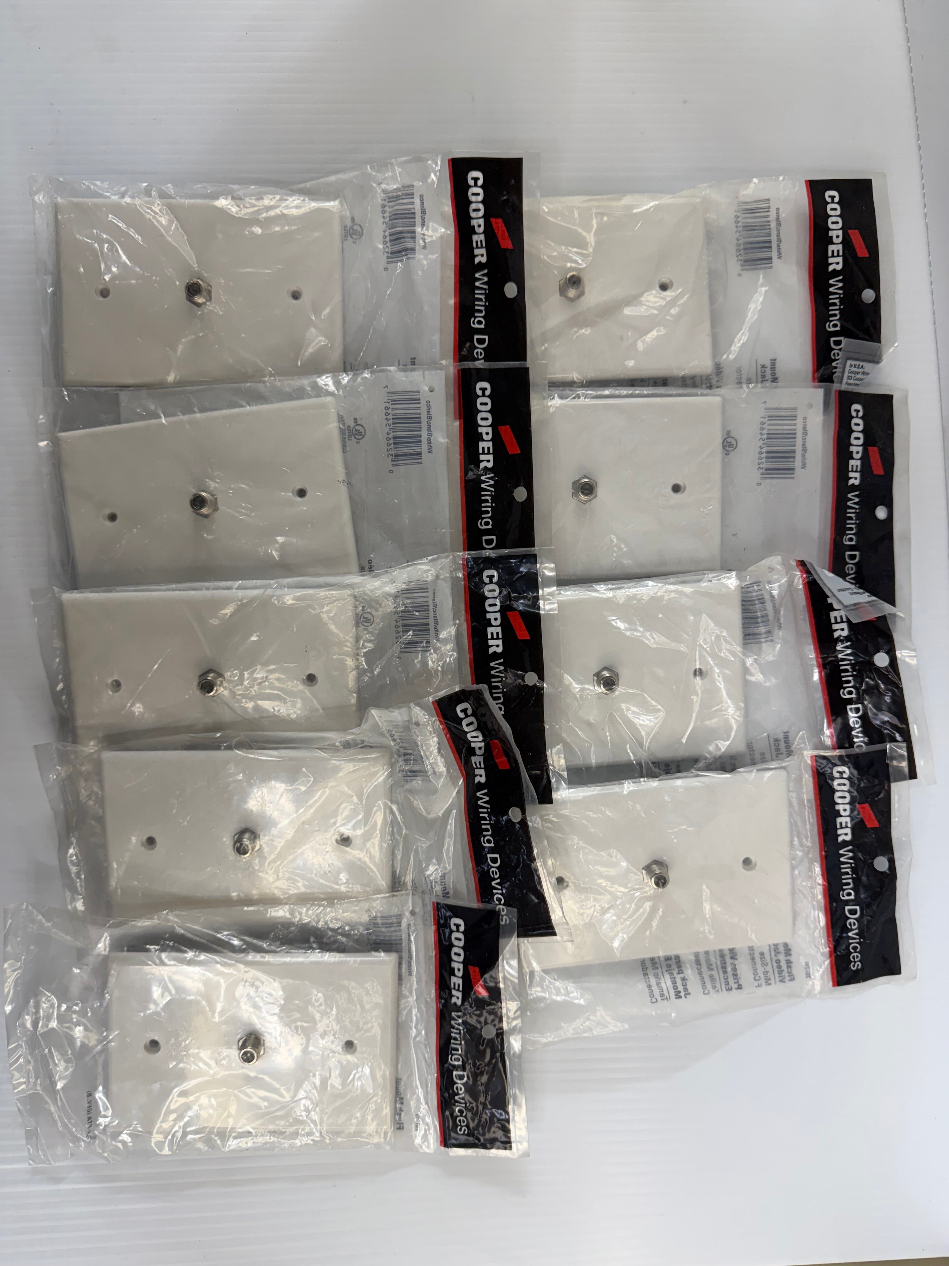 Cooper Wiring Flush Mount Video Jack F Connector Lot of 9 2072W