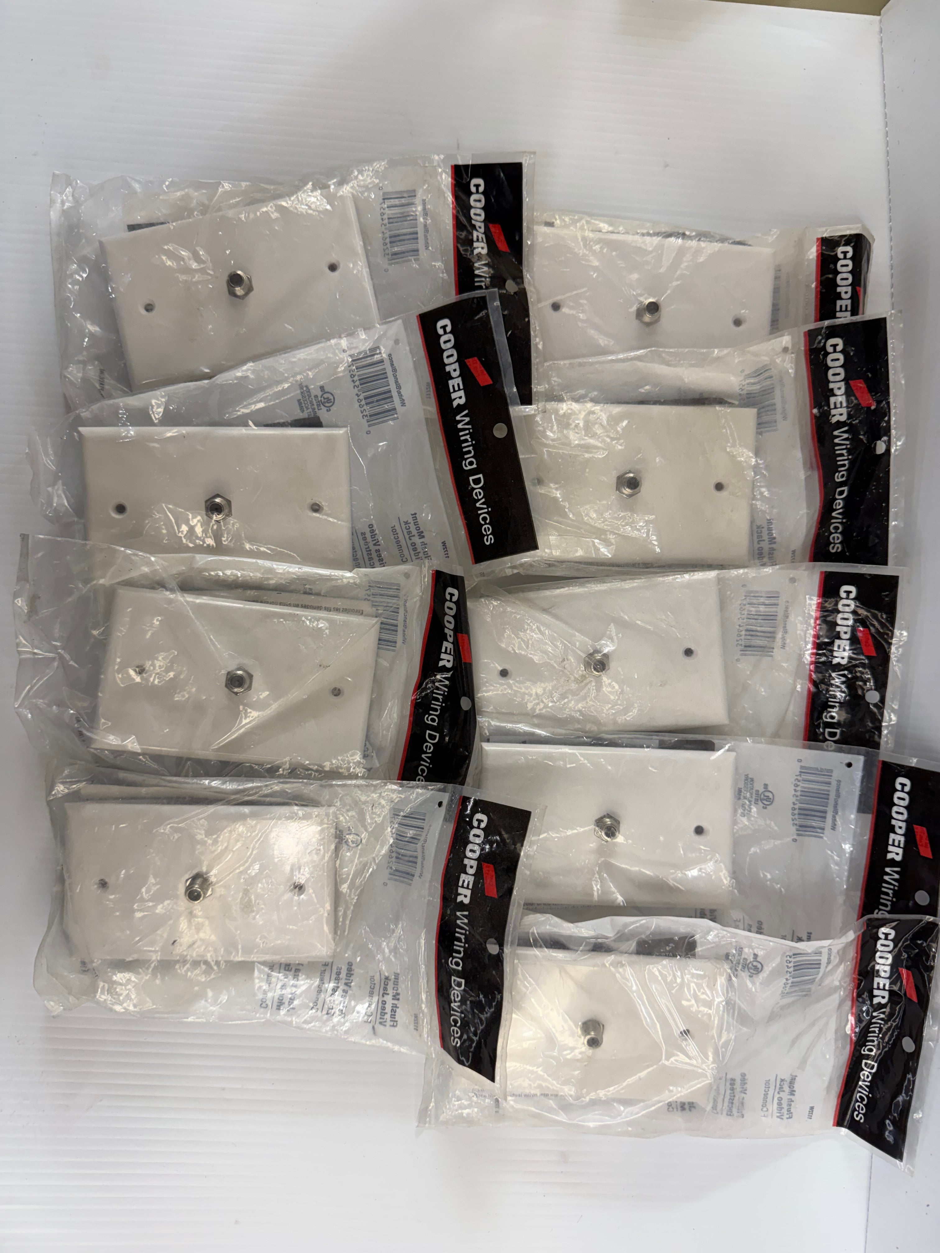 Cooper Wiring Flush Mount Video Jack F Connector Lot of 9 1172W