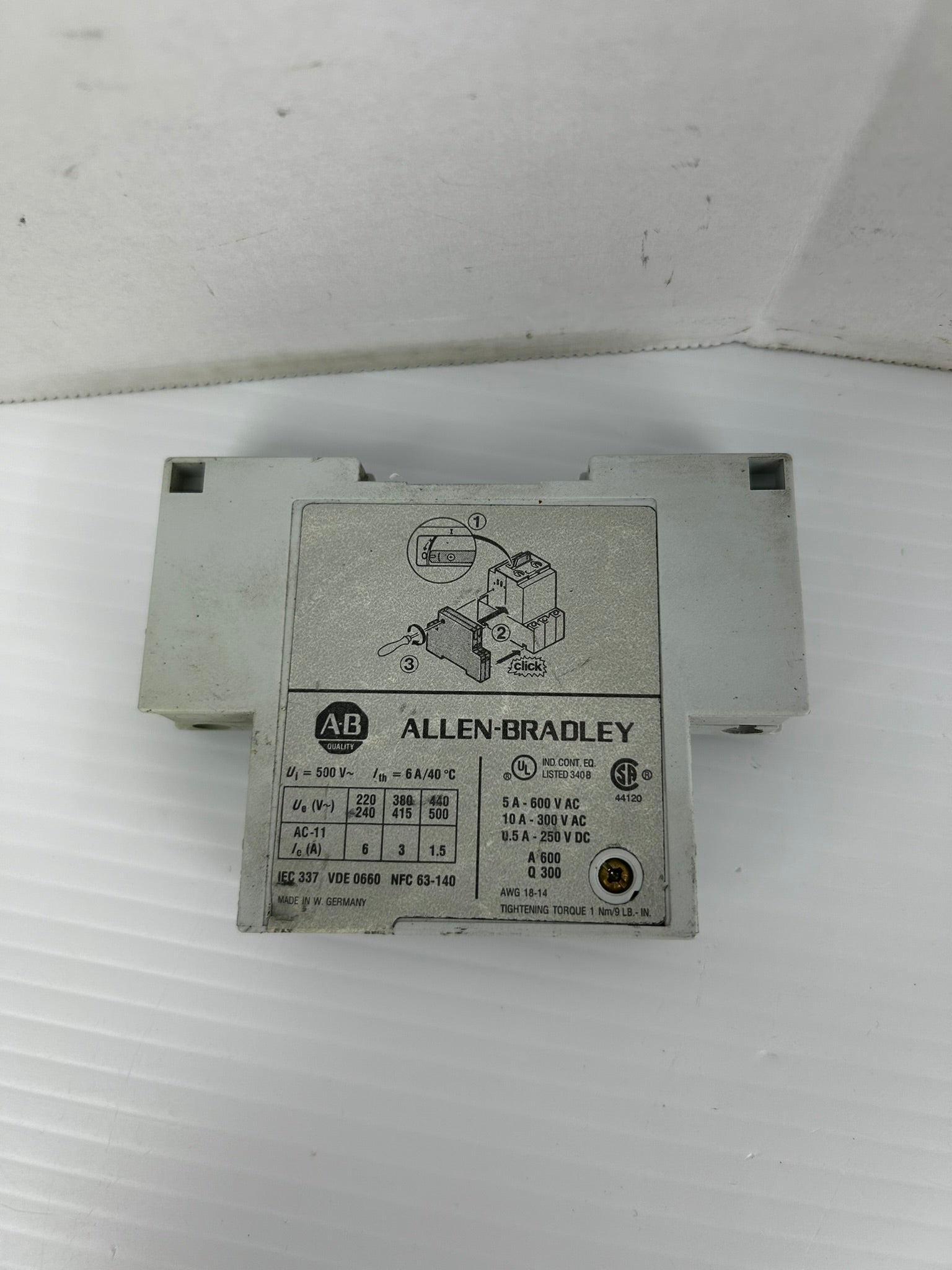 Allen-Bradley 190-A11 Auxiliary Contact Ser. A 500V 6A - Lot of 2
