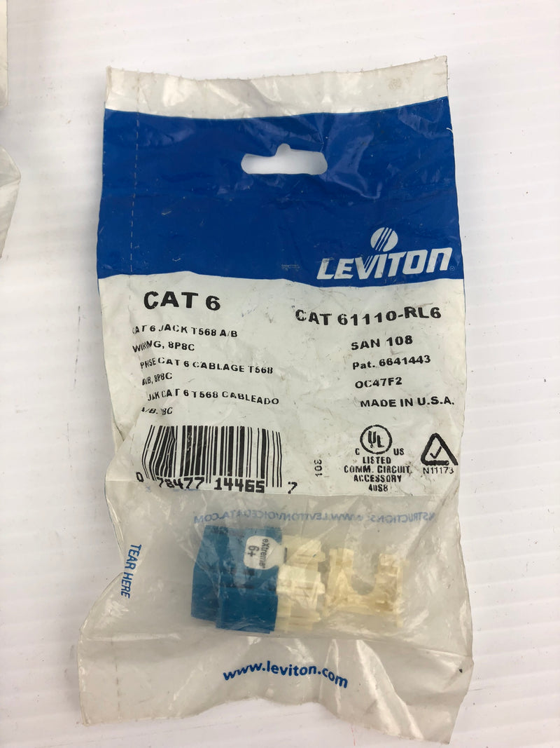 Leviton 61110-RL6 eXtreme 6+ QuickPort Connector Cat 6 - Lot of 3