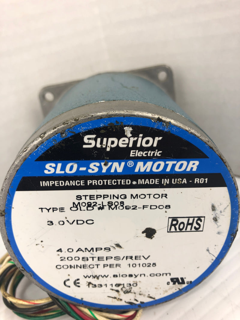 Superior Electric Slo-Syn M092-LS08 Stepping Motor 3.0VDC 4.0A M092-FD08