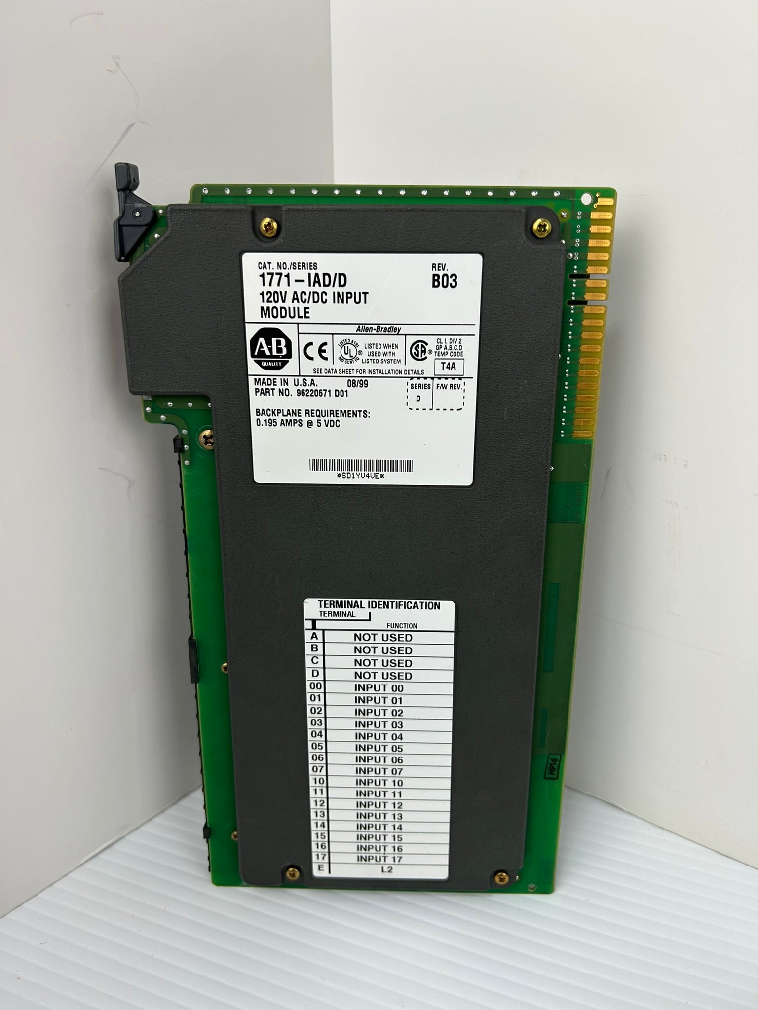 Allen-Bradley 1771-IAD AC/DC Input Module Series D Rev B03