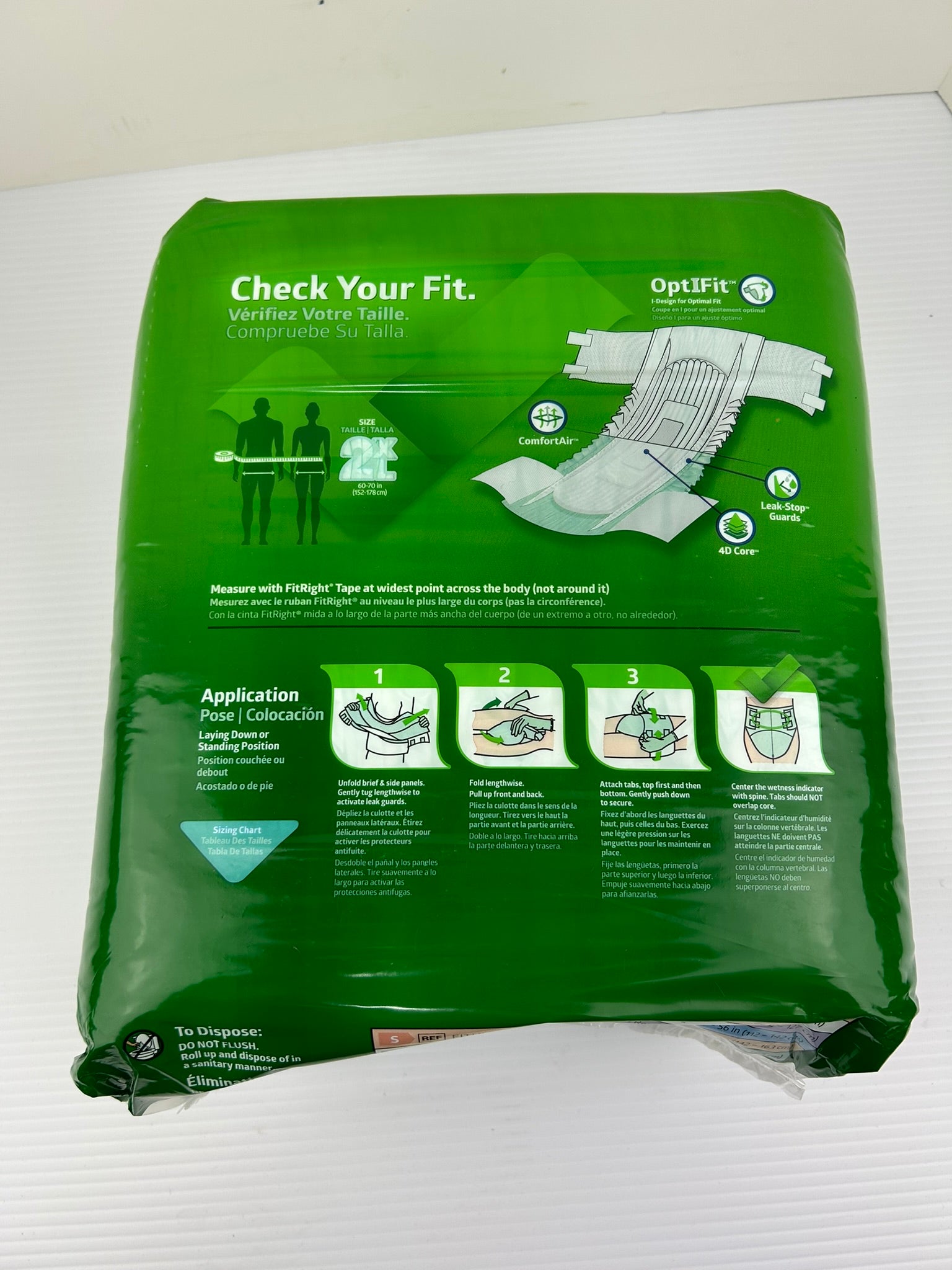 FitRight Optifit Briefs 2XL Ultra Adult Diapers - 60 to 70 Inches - Pack of 20