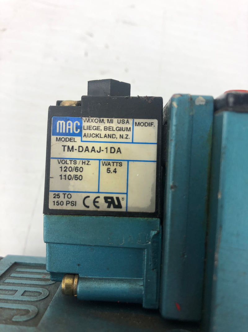 MAC 82-AC-BKA-TM-DAAP-1DA Solenoid Valve Assembly With MAC TM-DAAJ-1DA Valve