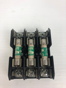 Buss BM6033PQ Fuse Holder with Tron FNQ-2 Fuses 30A 600V 3 Pole