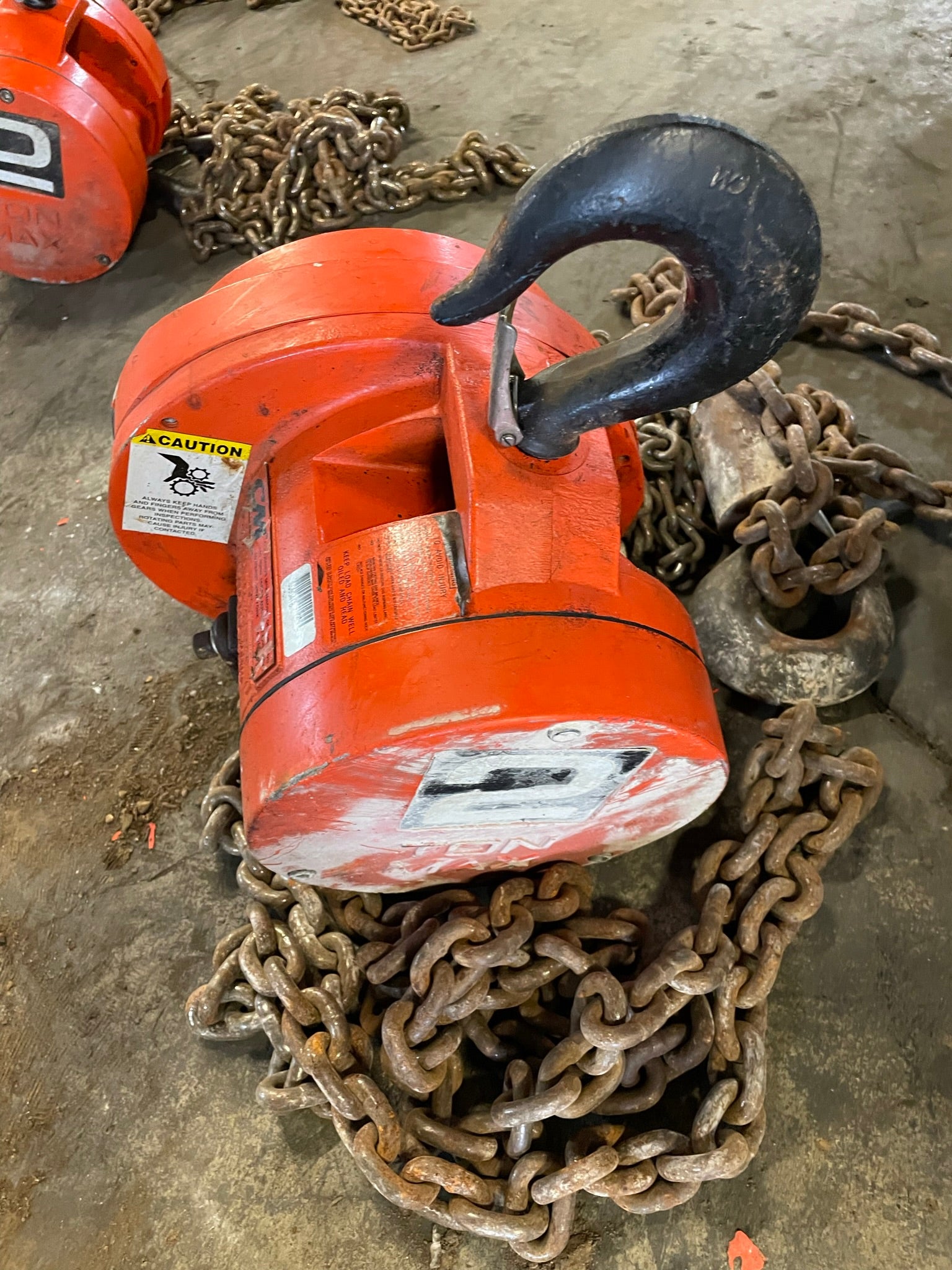 CM Cyclone 2 Ton Manual Chain Fall Hoist with Load Limiter S5904TB