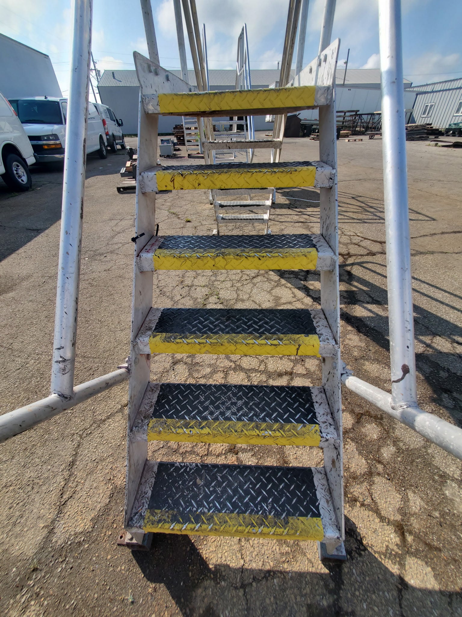 Cotterman Aluminum Crossover Bridge Ladder Platform Stairs & Handrails 9' 10" L