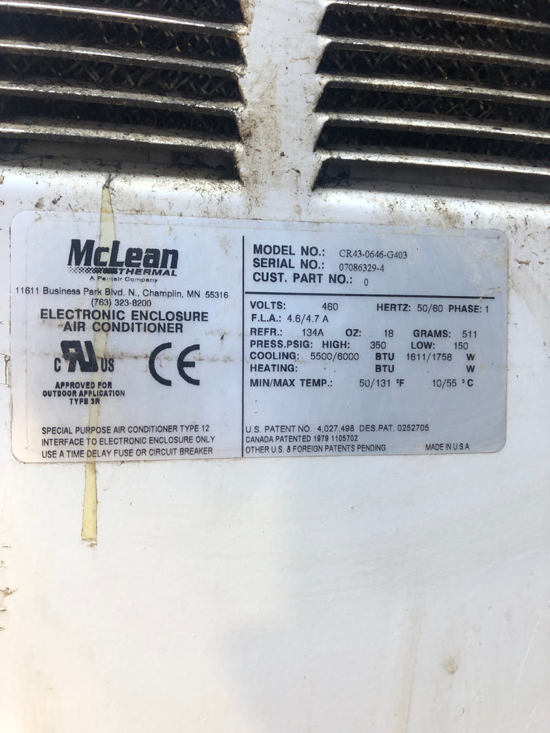 McLean CR43-0646-G403 Thermal Electronic Enclosure Air Conditioner 07086329-4