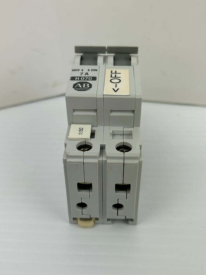 Allen-Bradley 1492-CB2 Circuit Breaker H070 Series B 480VAC 7A 2P - Lot of 3