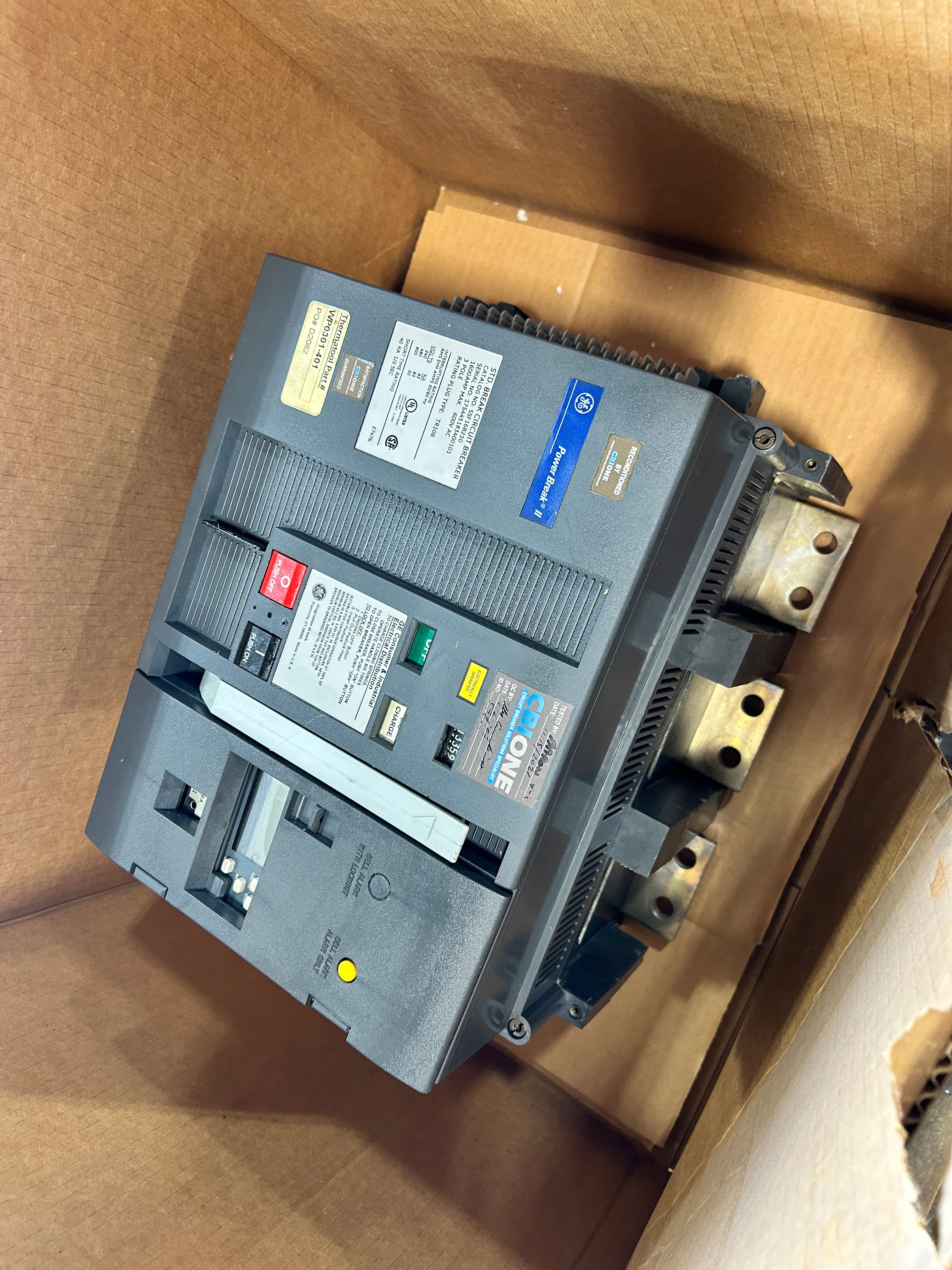 GE Power Break II SSF16B210 Circuit Breaker 1600A 600VAC 3 Pole TR10B